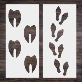 Christmas Footprints Hollow Out Template Ruler (Option: Elf Elk Footprints)