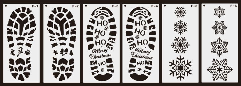 Christmas Footprints Hollow Out Template Ruler (Option: 6pcs set)