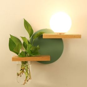 Nordic Bedroom Bedside Creative Balcony Living Room Aisle Japanese LED Wall Lamp (Option: Without Light Source-Green Right)