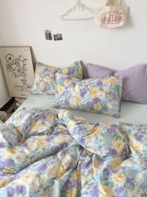 Cream Xia Zhi Ins Floral Vintage Cotton Four-piece Set (Option: Happy Spring Day-Fitted Sheet 1.8m)