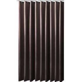 Waterproof Shading Shower Partition Curtain Punch-free (Option: Coffee Color-120 Width 200 Height Hook)