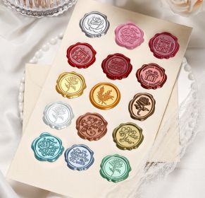 Picture Wax Sticker Wax Seal Sticker Sealed Envelope Wedding Invitation Wine Bottle Gift Decorative Sealed Sticker (Option: Random-1000PCS)