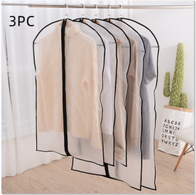 Clothes Hanger Clothes Dress Coat Dust Cover Home (Option: Black-S60x80cm-3PC)